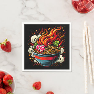 Pittige Ramen Japanse Noodle Straatkunst Servet
