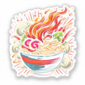 Pittige Ramen Japanse Noodle Straatkunst Sticker (Voorkant)