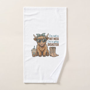 Pittige Ramp Highland Koe Koffie Western T-shirt D Handdoek