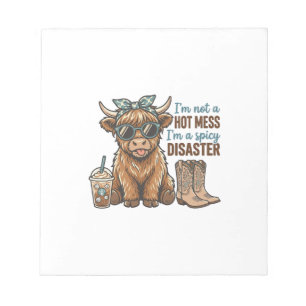 Pittige Ramp Hoogland Koe Coffee Western T-shirt D Notitieblok