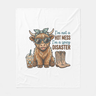 Pittige Ramp Hoogland Koe Koffie Western Shirt D Fleece Deken