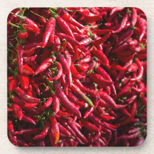 Pittige rode chili in de stad Kalocsa Bier Onderzetter