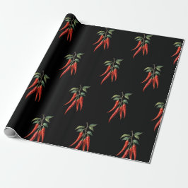 Pittige rode chilipeper patroon inpakpapier