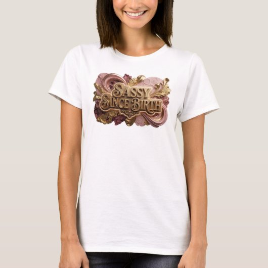 Pittige Rode SASSY VANAF DE GEBOORTE Shirt Ontwerp (Voorkant)