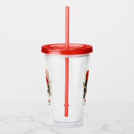 pittige roodharige specht acryl drinkbeker (Rechts)