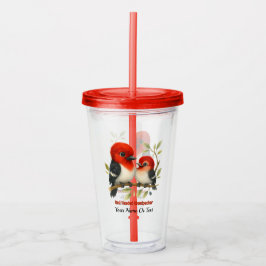 pittige roodharige specht acryl drinkbeker