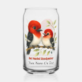 pittige roodharige specht blikvorm glas (Voorkant)