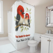 pittige roodharige specht douchegordijn (In situ)