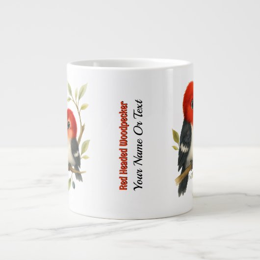 pittige roodharige specht grote koffiekop (Voorkant)