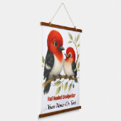 pittige roodharige specht hangend wandkleed (Gebogen)