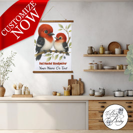 pittige roodharige specht hangend wandkleed