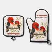 pittige roodharige specht ovenwant & pannenlap set (Voorkant)