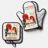 pittige roodharige specht ovenwant & pannenlap set (Voorkant / Achterkant)