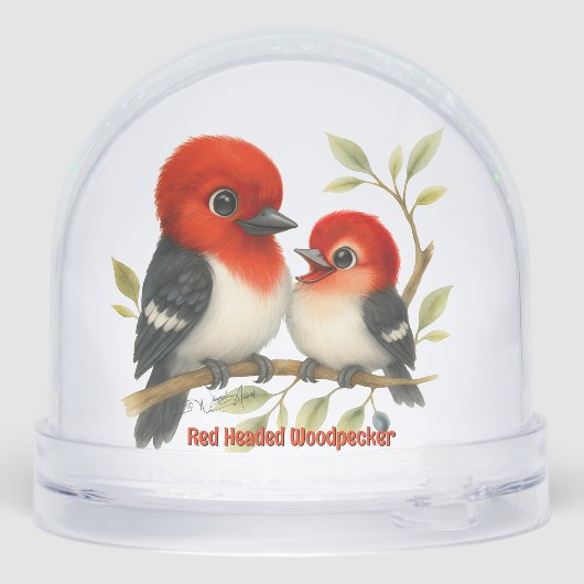 pittige roodharige specht sneeuwbol (Achterkant)