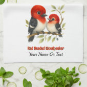 pittige roodharige specht theedoek (Gevouwen)