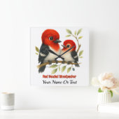 pittige roodharige specht vierkante klok (Huis)