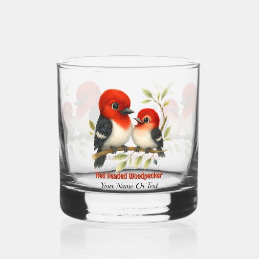 pittige roodharige specht whisky glas (Achterkant)