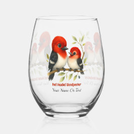 pittige roodharige specht wijnglas zonder voet