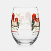 pittige roodharige specht wijnglas zonder voet (Achterkant)