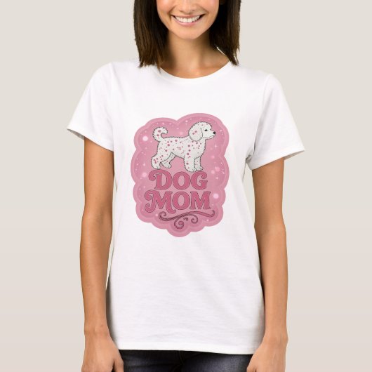 Pittige Roze HOND MOEDER Statement Ontwerp T-shirt (Voorkant)