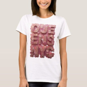 Pittige Roze QUEENS NYC Krachtig Ontwerp T-shirt