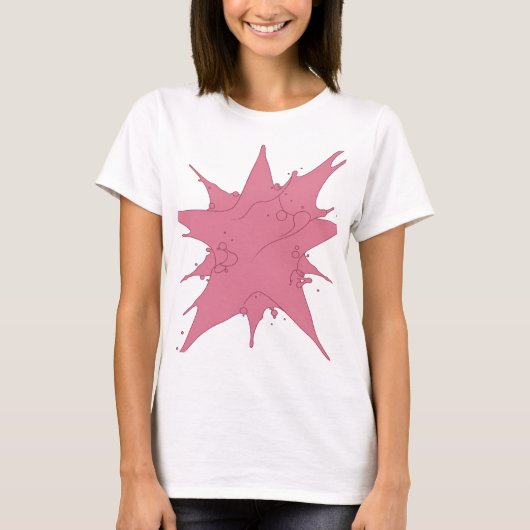 Pittige Roze ROZE SPAT Text Ontwerp T-shirt (Voorkant)