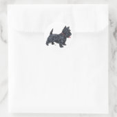 Pittige Scottie-hond Ronde Sticker (Tas)