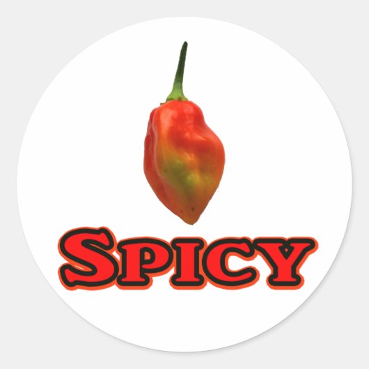 Pittige Single Habanero Hot Pepper Design Ronde Sticker (Voorkant)