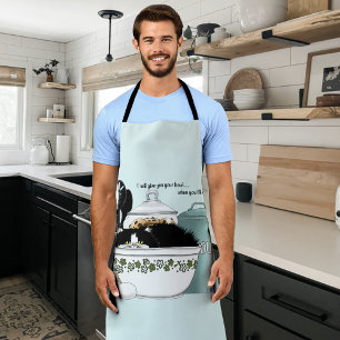 Pittige Tuxedo Kat Vintage Kom Aqua Retro Keuken Schort
