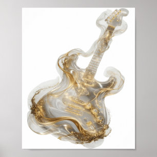 Pittige Zilveren ABSTRACTE KUNST Modeprint Poster
