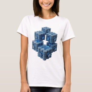 Pittige Zilveren BLUE COINS Slogan Design T-shirt