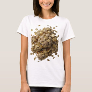 Pittige Zilveren GOUDEN MUNTEN EN STERREN Stout On T-shirt