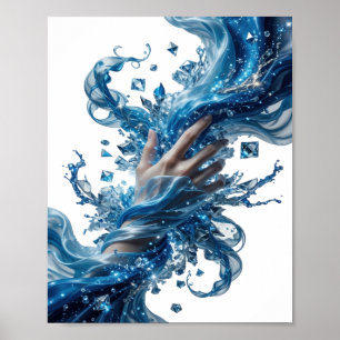 Pittige Zilveren WATER'S WIZARDRY Stout Ontwerp Poster