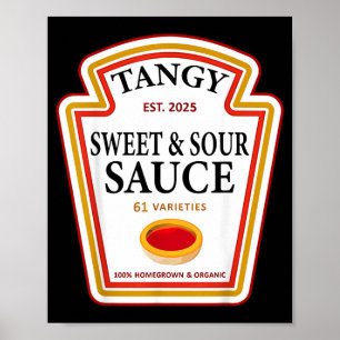 Pittige Zoete En Zure Saus Groep Condiment Poster