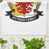 Pittman Family Crest Theedoek (Gevouwen)