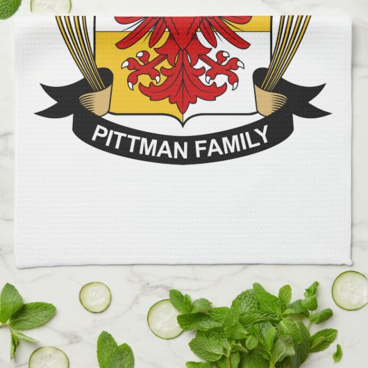Pittman Family Crest Theedoek (Gevouwen)