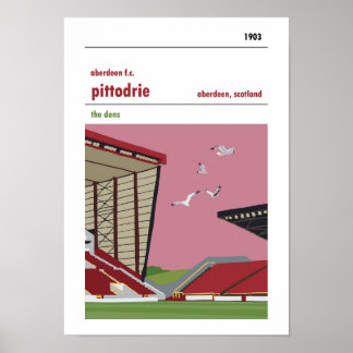 Pittodrie, Aberdeen.  uitziende schedel Poster
