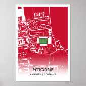Pittodrie Stadium Poster - thuisbasis van Aberdeen (Voorkant)