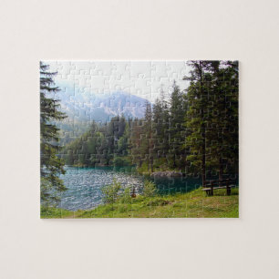Pittoresk Alpenbos en meer foto Legpuzzel