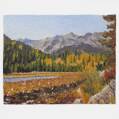 Pittoresk bergmeer in Estes Park fleece deken (Voorkant (Horizontaal))