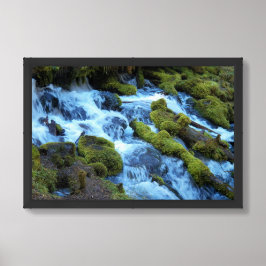 Pittoresk boswaterval landschap poster