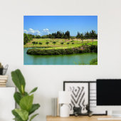Pittoresk Hawaiian Golf Course Poster (Thuiskantoor)