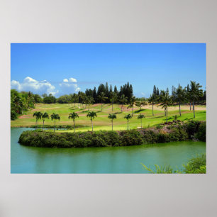 Pittoresk Hawaiian Golf Course Poster