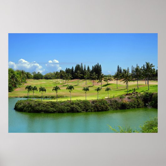 Pittoresk Hawaiian Golf Course Poster (Voorkant)
