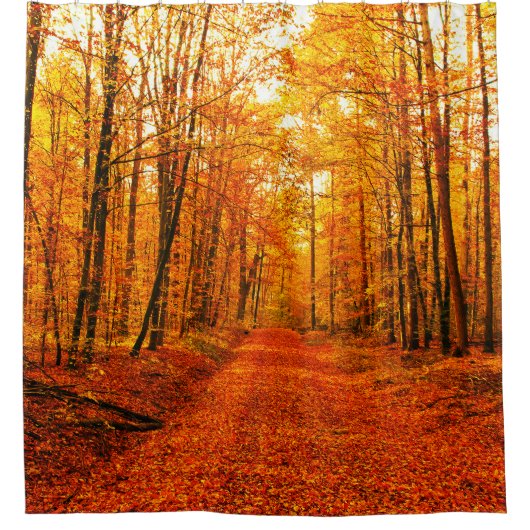 Pittoresk herfstweglandschap douchegordijn (Voorkant)