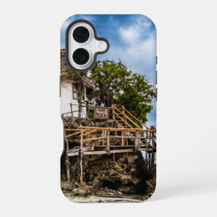 Pittoresk huis op een tropische koraalrots iPhone 16 hoesje