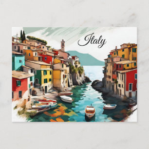 Pittoresk Italië Middellandse Zee kust vlag kleure Briefkaart