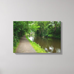 Pittoresk jaagpad van het Rochdale-kanaal bij Ludd Canvas Afdruk