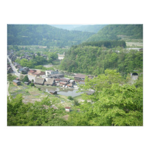Pittoresk Japans bergdorp Foto Afdruk