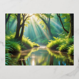 Pittoresk Landschap Panoramische River Natuur Kalm Folie Feestdagen Briefkaart